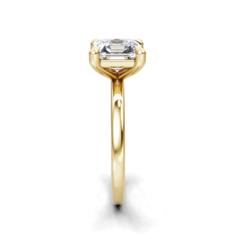 Yellow Gold Hailey Solitaire & 1ct Asscher Center