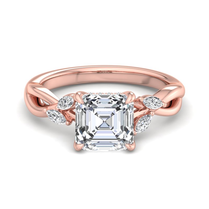 Rose Gold Iris Hidden & 1ct Asscher Center