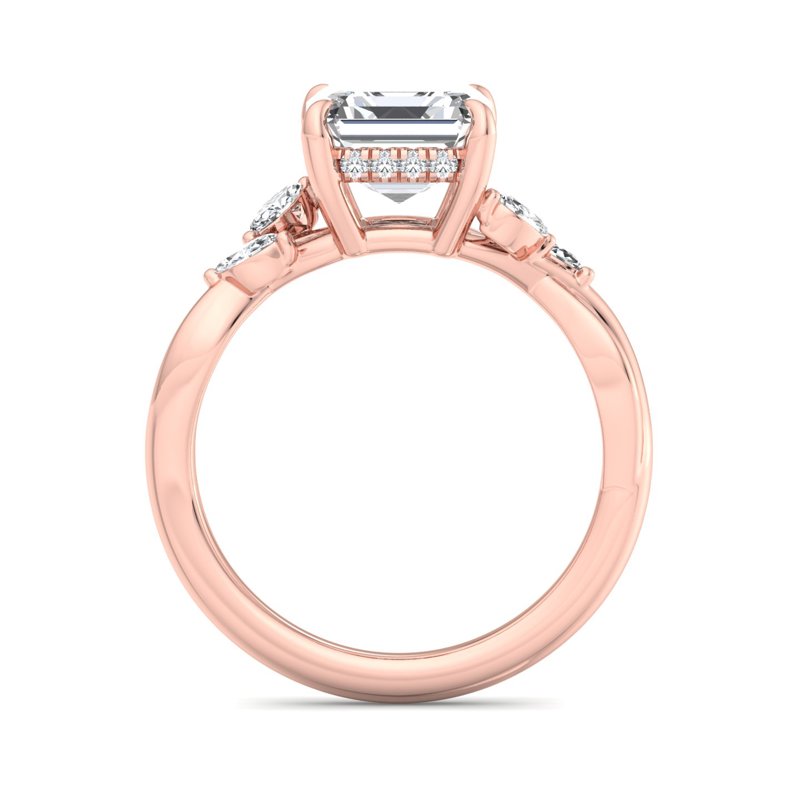 Rose Gold Iris Hidden & 1ct Asscher Center