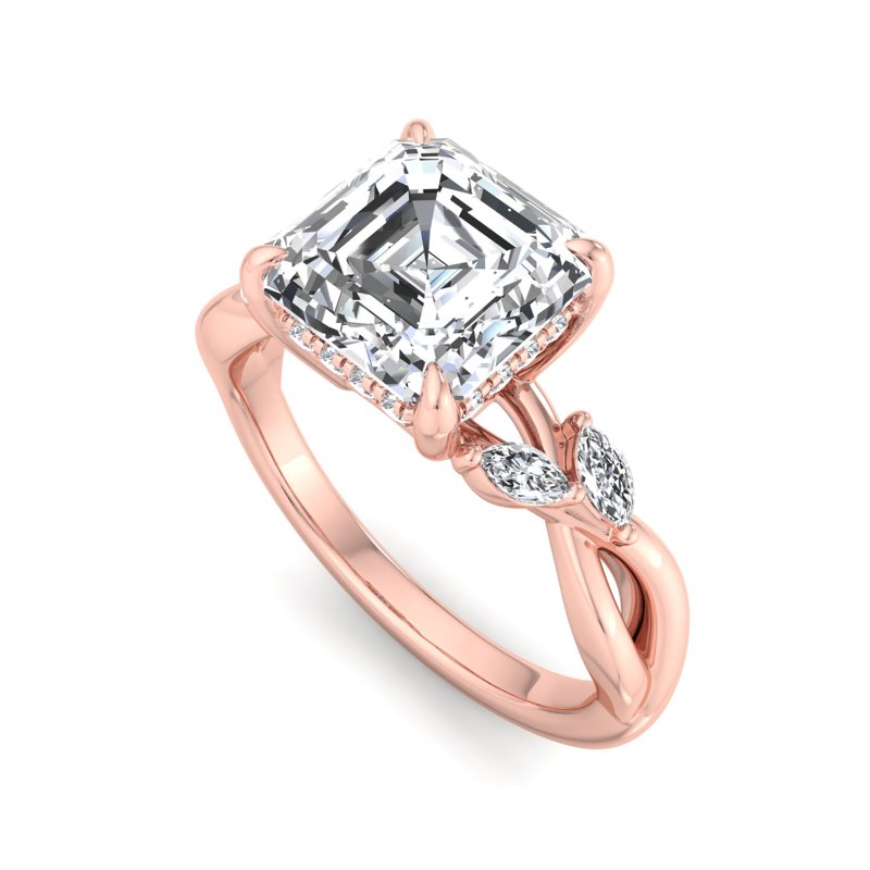 Rose Gold Iris Hidden & 1ct Asscher Center
