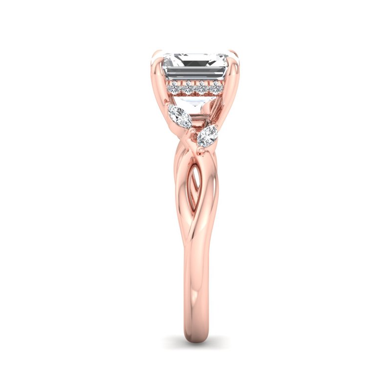 Rose Gold Iris Hidden & 1ct Asscher Center