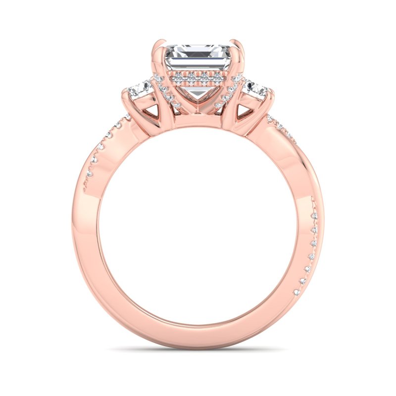 Rose Gold Couture Twist Hidden & 1ct Asscher Center