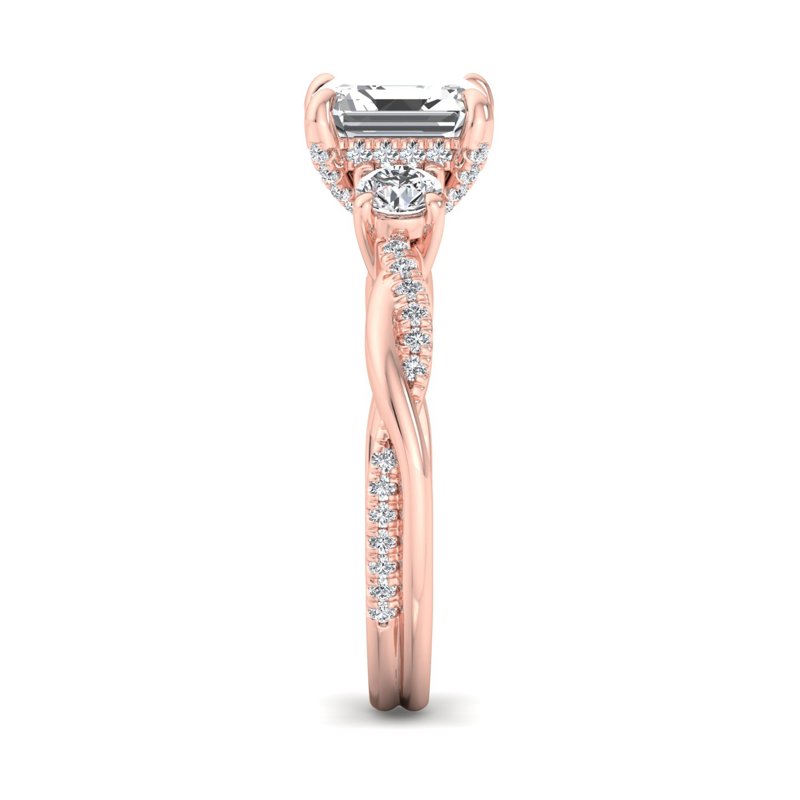 Rose Gold Couture Twist Hidden & 1ct Asscher Center