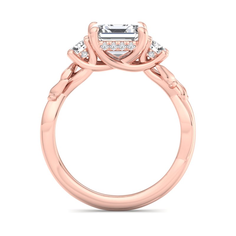 Rose Gold Autumn Vine Tres & 1ct Asscher Center