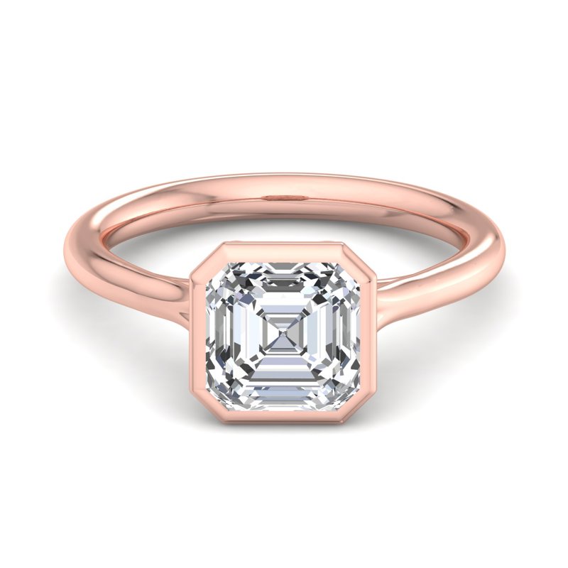 Rose Gold Tessa Bezel Solitaire & 1ct Asscher Center