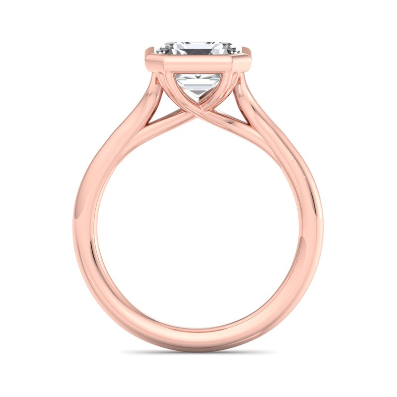 Rose Gold Tessa Bezel Solitaire & 1ct Asscher Center