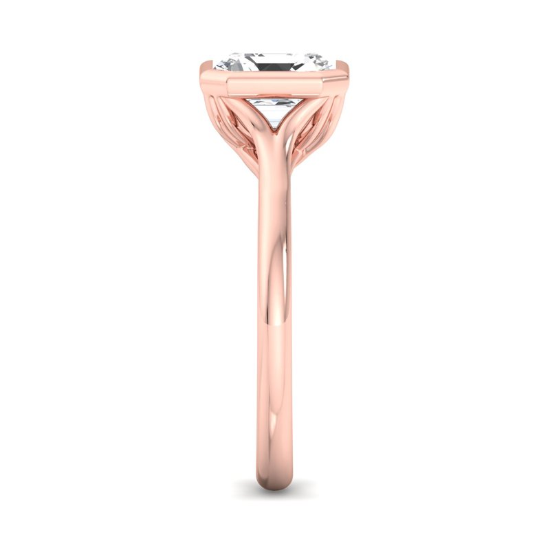 Rose Gold Tessa Bezel Solitaire & 1ct Asscher Center