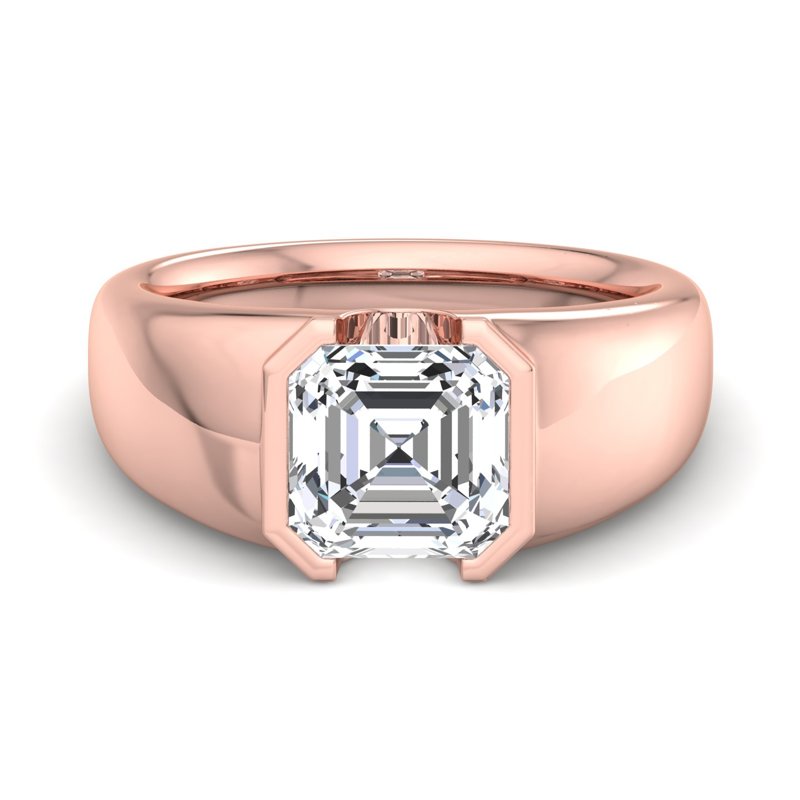 Rose Gold Gemma Bezel Solitaire & 1ct Asscher Center