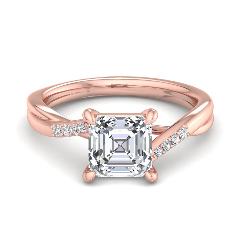 Rose Gold Mae Twist & 1ct Asscher Center