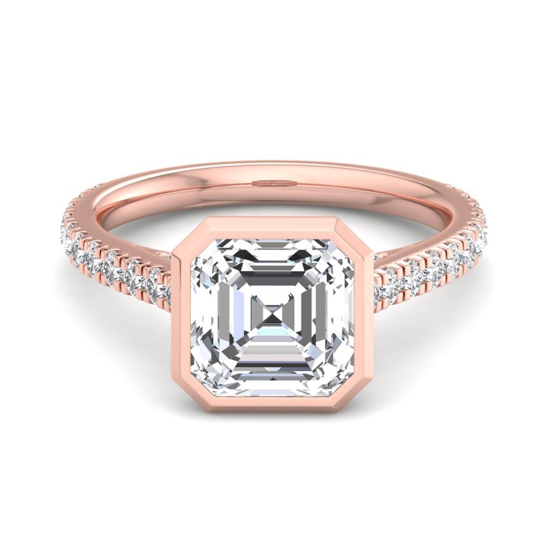 Rose Gold Paris Bezel & 1ct Asscher Center