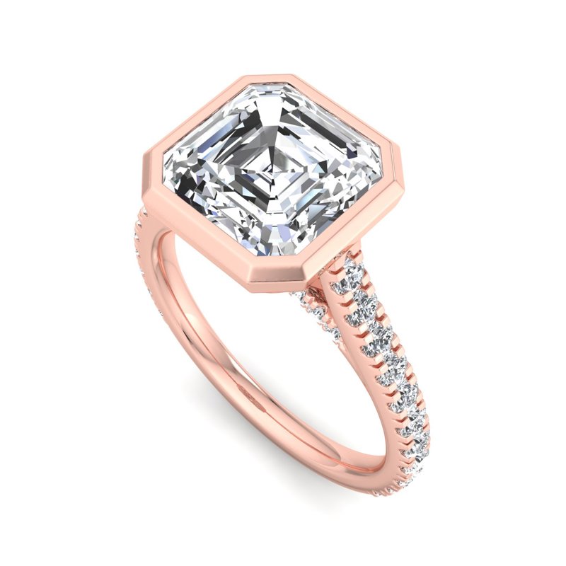 Rose Gold Paris Bezel & 1ct Asscher Center