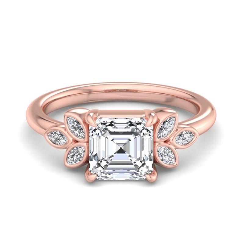 Rose Gold Arielle Sun & 1ct Asscher Center