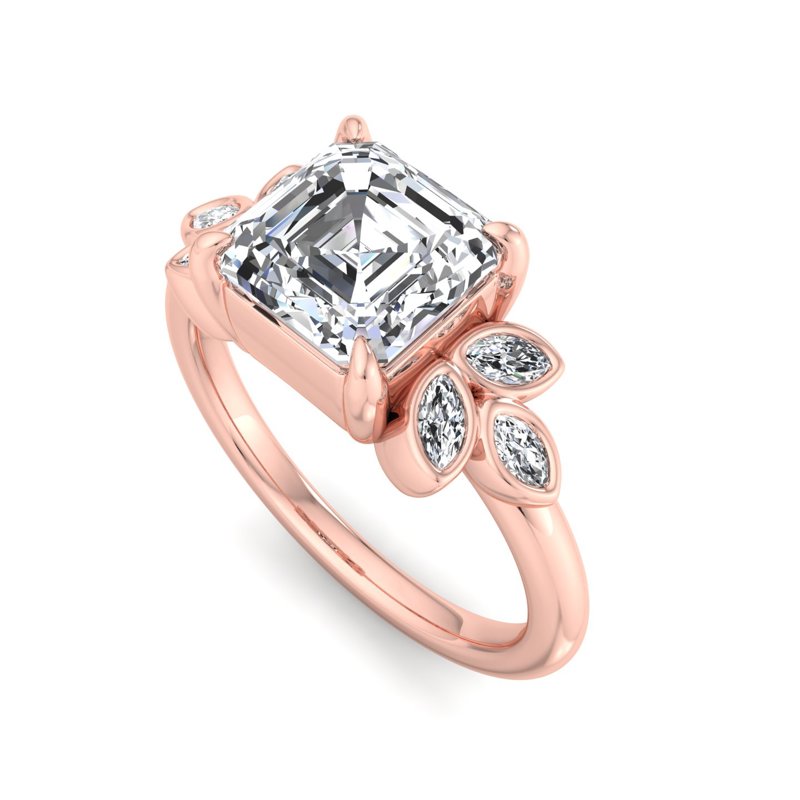 Rose Gold Arielle Sun & 1ct Asscher Center