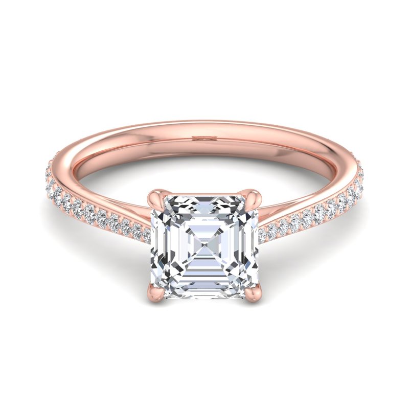Rose Gold Whisper Leah & 1ct Asscher Center