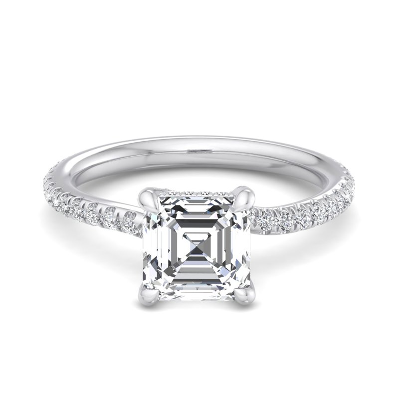 White Gold Lily Entwine & 1ct Asscher Center