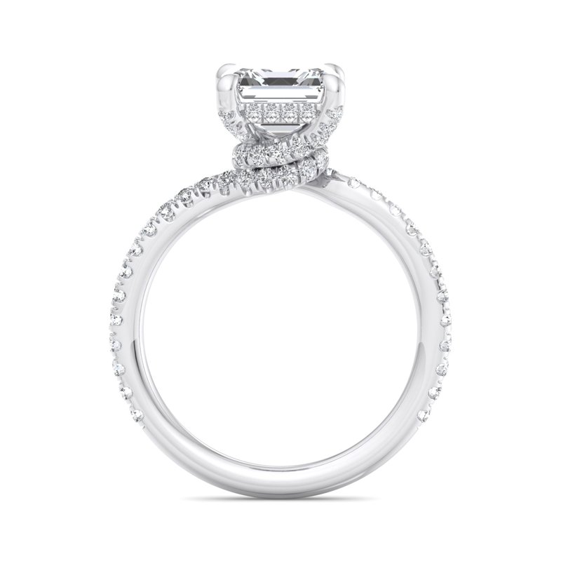 White Gold Lily Entwine & 1ct Asscher Center