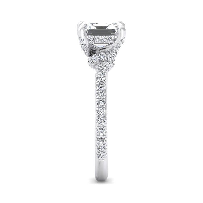 White Gold Lily Entwine & 1ct Asscher Center
