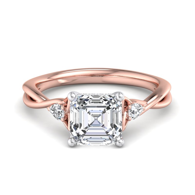 Rose Gold Brid's Promise & 1ct Asscher Lab Grown Diamond Center
