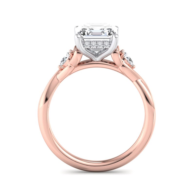 Rose Gold Brid's Promise & 1ct Asscher Lab Grown Diamond Center
