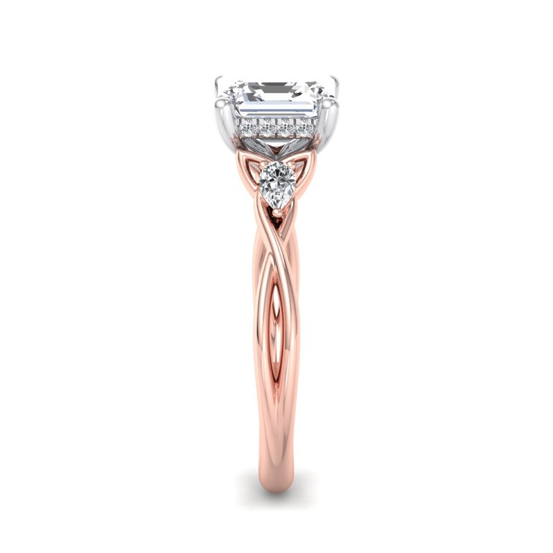 Rose Gold Brid's Promise & 1ct Asscher Lab Grown Diamond Center