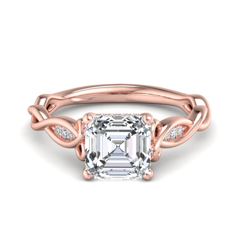 Rose Gold Eiee's Embrace & 1ct Asscher Lab Grown Diamond Center