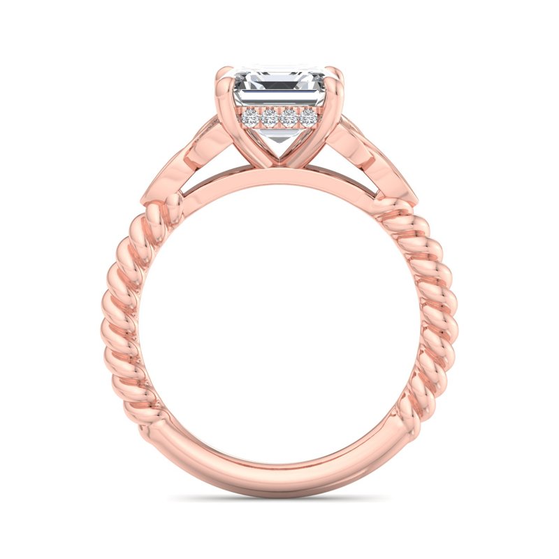 Rose Gold Trinity Flame  & 1ct Asscher Lab Grown Diamond Center