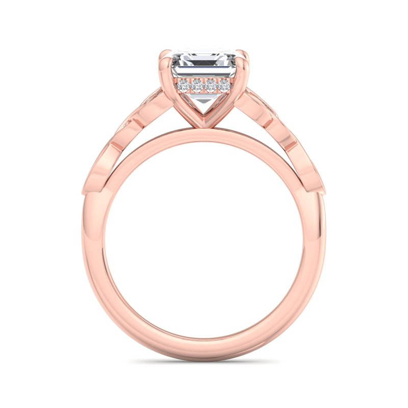 Rose Gold Tara's Light  & 1ct Asscher Lab Grown Diamond Center