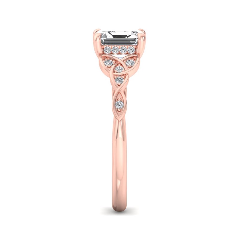 Rose Gold Tara's Light  & 1ct Asscher Lab Grown Diamond Center