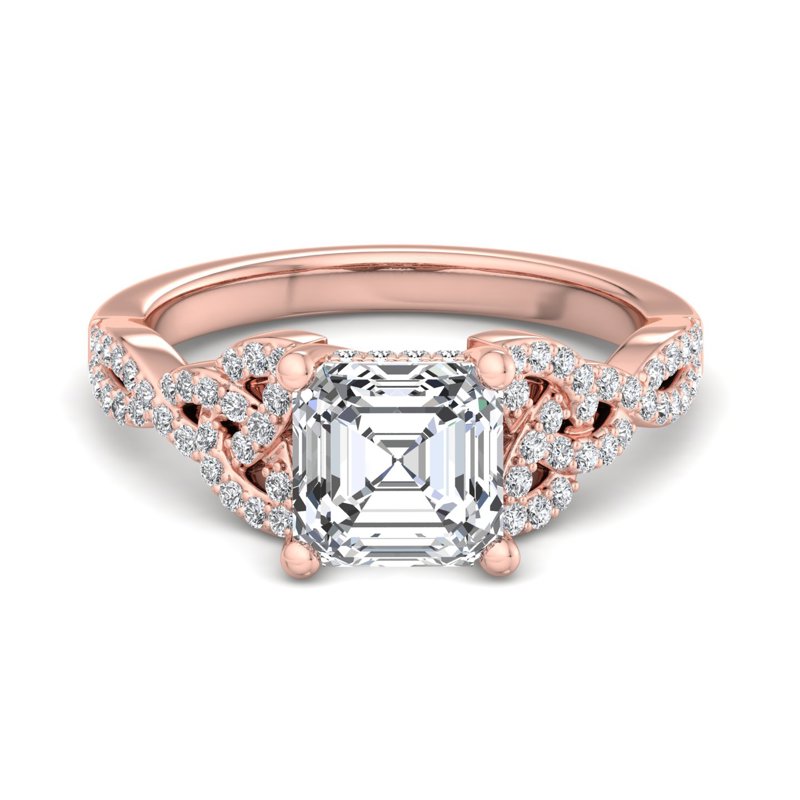 Rose Gold Aoife's Radiance & 1ct Asscher Lab Grown Diamond Center