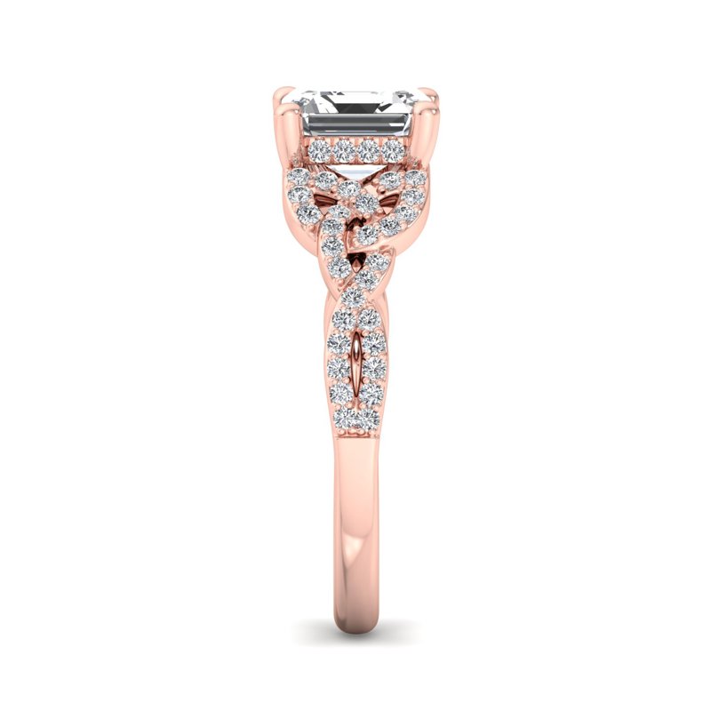 Rose Gold Aoife's Radiance & 1ct Asscher Lab Grown Diamond Center