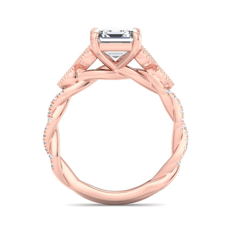 Rose Gold Tara's Braid & 1ct Asscher Lab Grown Diamond Center