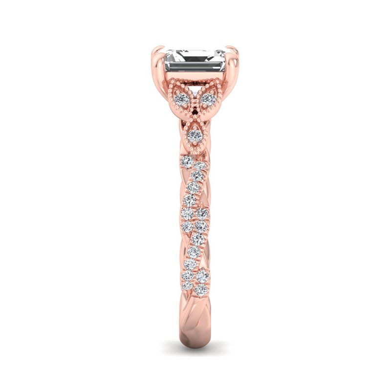 Rose Gold Tara's Braid & 1ct Asscher Lab Grown Diamond Center