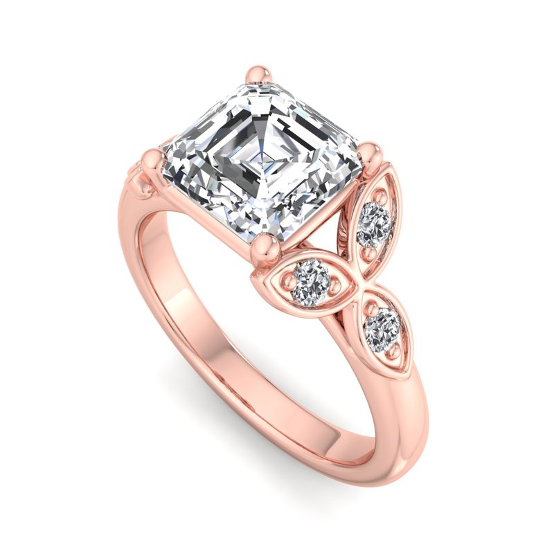 Rose Gold Aisling Dream  & 1ct Asscher Lab Grown Diamond Center
