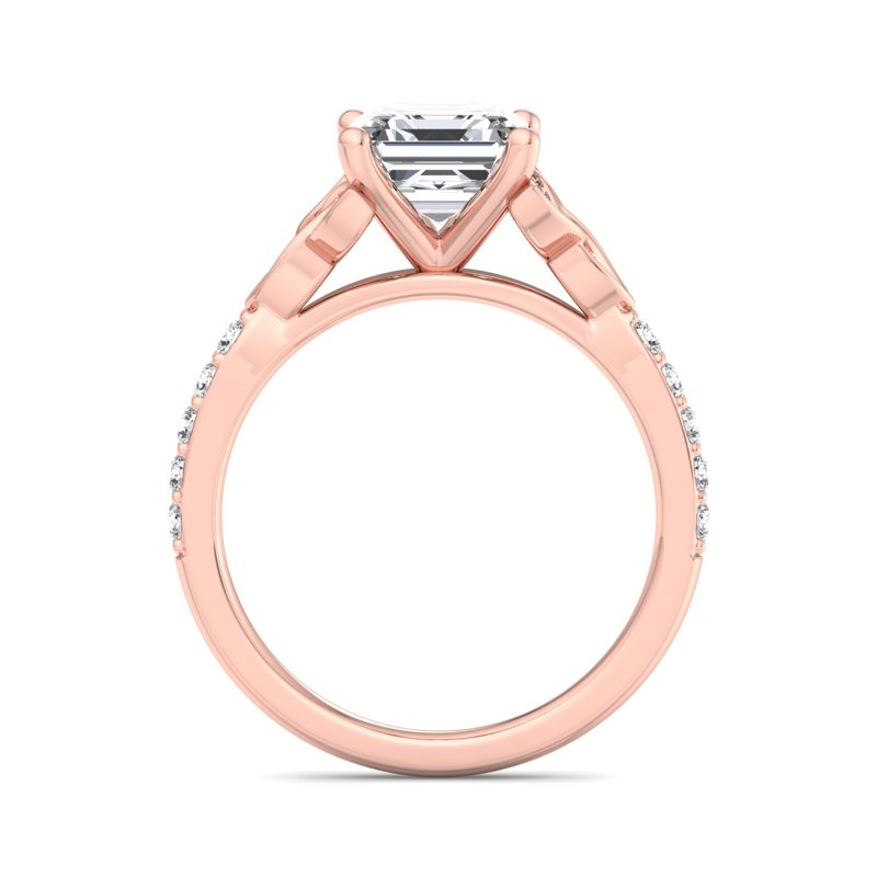 Rose Gold Celtic Trinity Bloom & 1ct Asscher Lab Grown Diamond Center