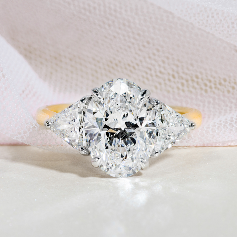 Custom Oval Three Stone  5ctw