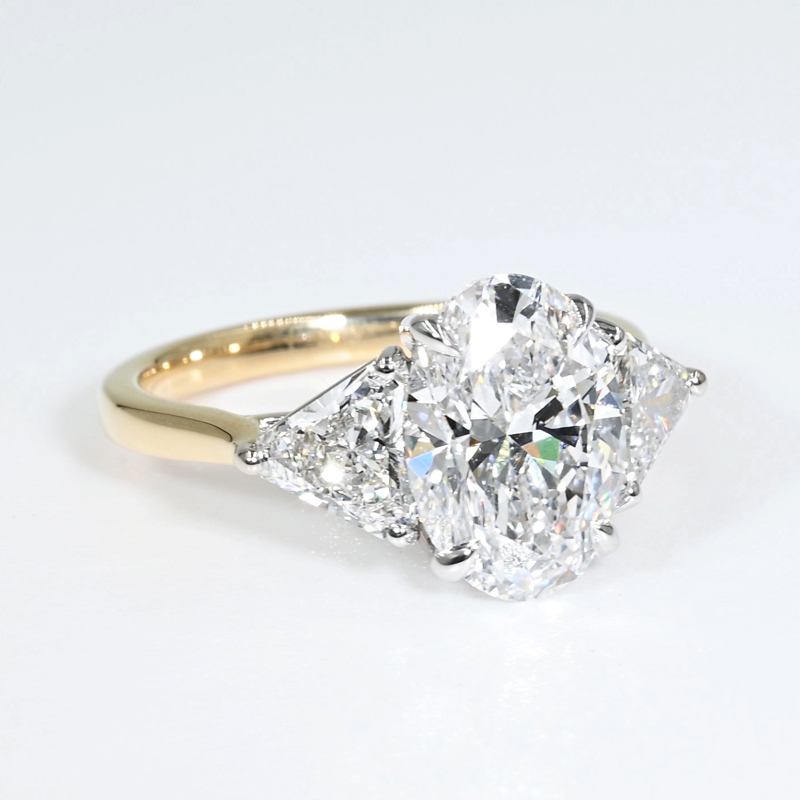 Custom Oval Three Stone  5ctw