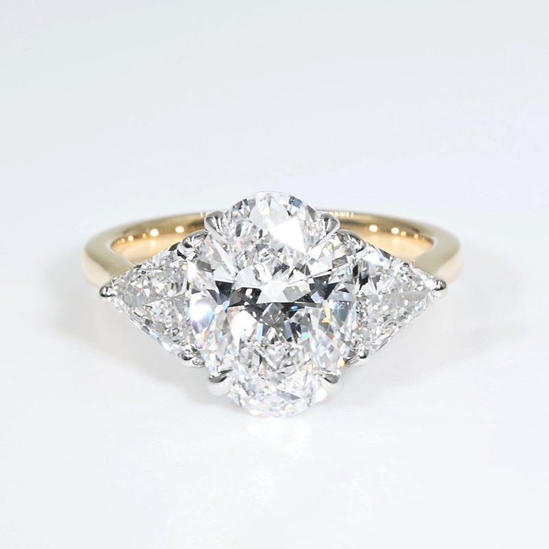 Custom Oval Three Stone  5ctw