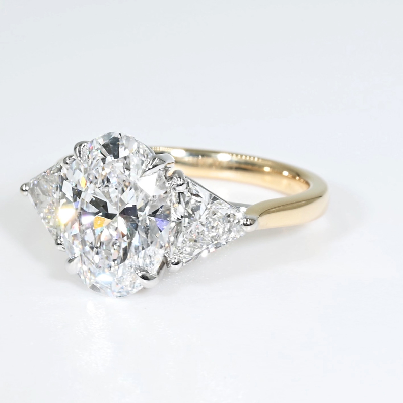 Custom Oval Three Stone  5ctw