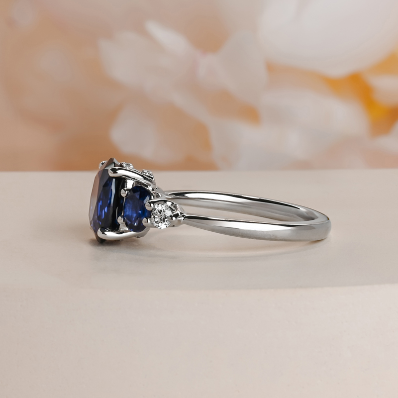 Lab Created Sapphire Oval Five Stone