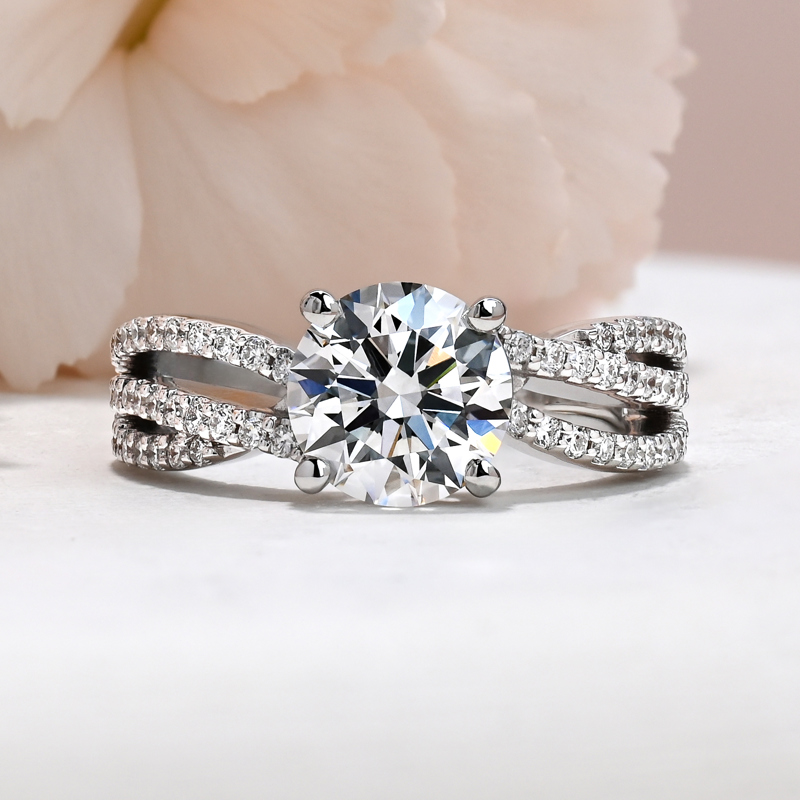 Luxury Three Row Twist 2ct Round