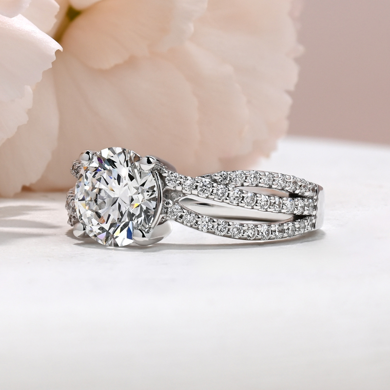 Luxury Three Row Twist 2ct Round