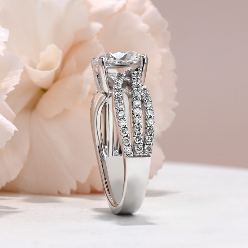 Luxury Three Row Twist 2ct Round