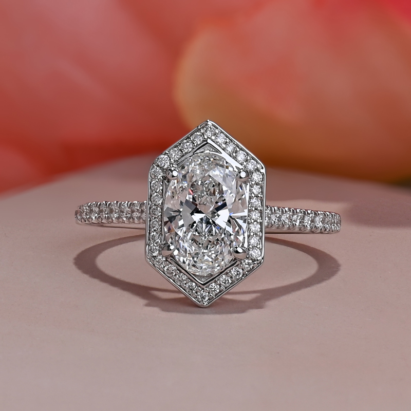Custom Modern Halo 1-1/2ct Oval IF-E