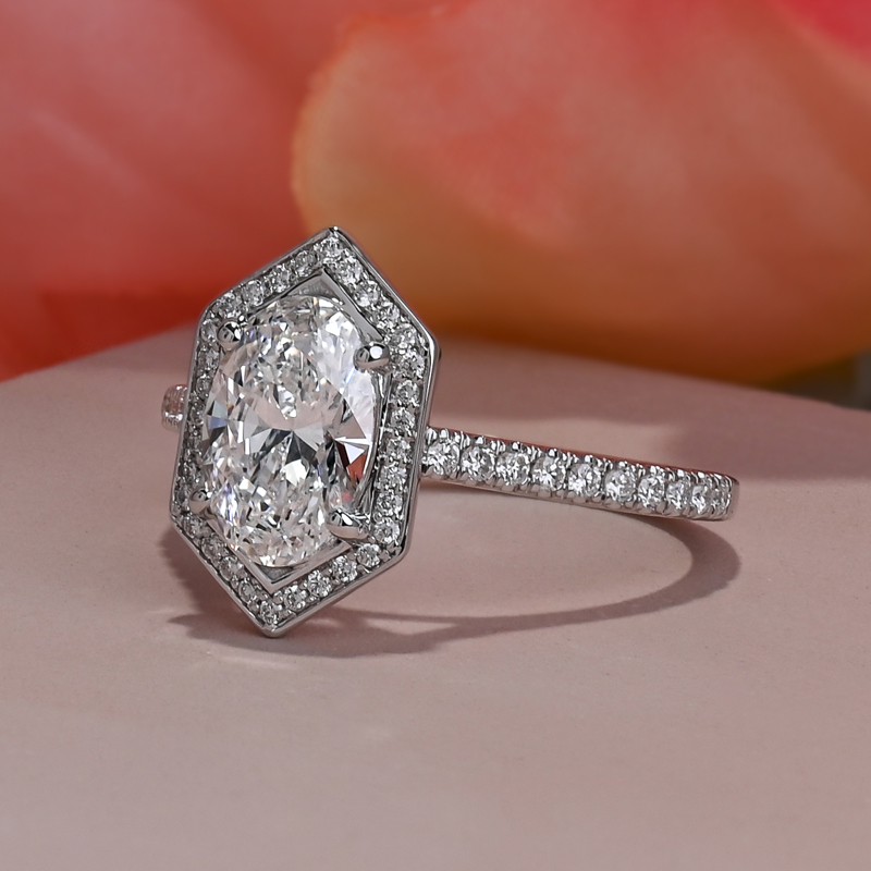 Custom Modern Halo 1-1/2ct Oval IF-E