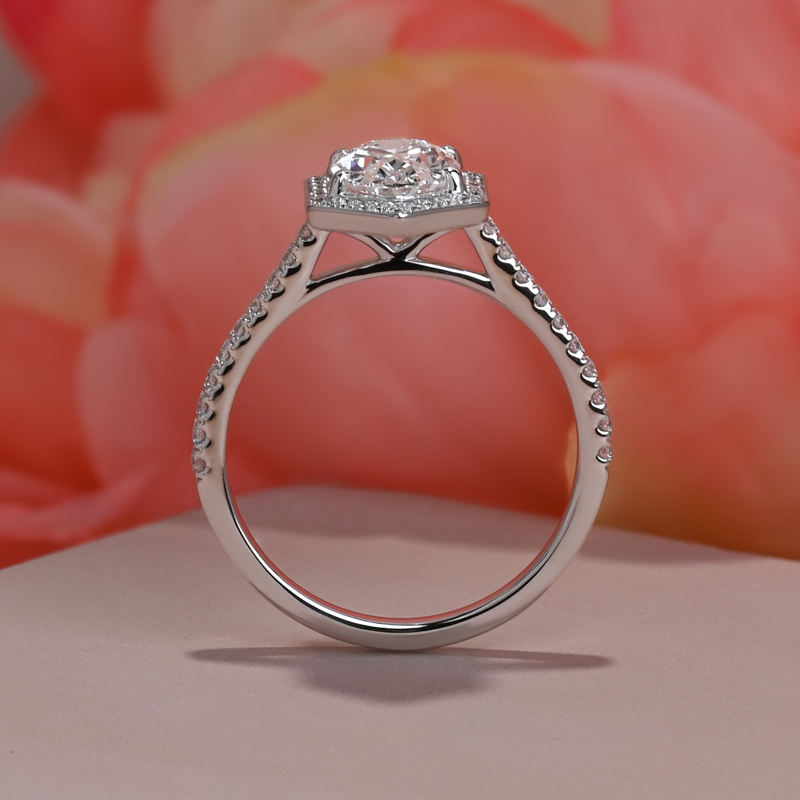 Custom Modern Halo 1-1/2ct Oval IF-E