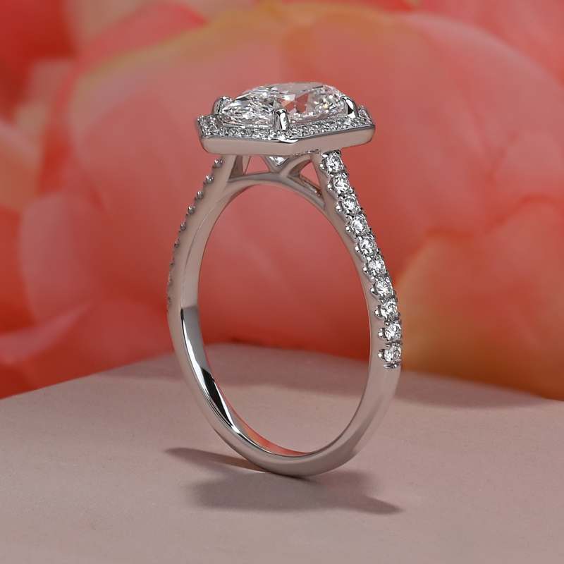 Custom Modern Halo 1-1/2ct Oval IF-E