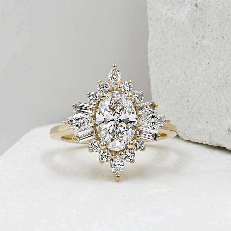 Lotus Halo 1-1/2ct Oval