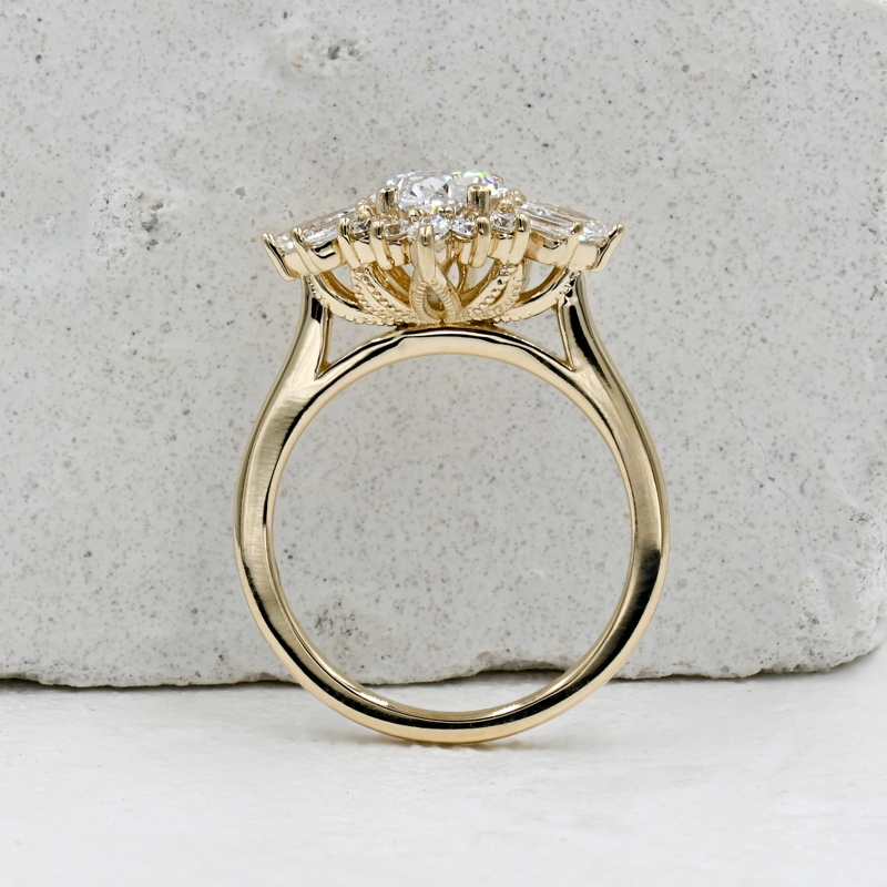 Lotus Halo 1-1/2ct Oval