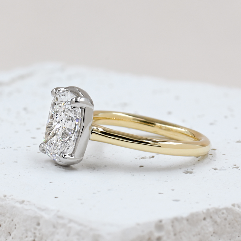 Two Tone Custom Allure 1-1/2ct Cushion