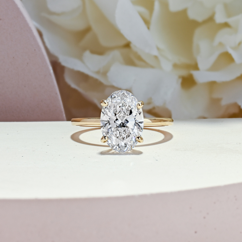 Diamond Tulip Solitaire 3-3/4ct Oval